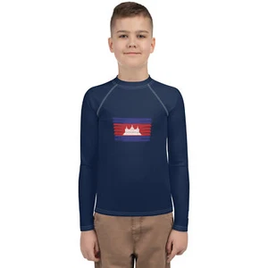 Cambodia Flag Youth Rash Guard - Picture 1 of 31