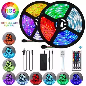 5050 RGB LED STRIP LIGHTS COLOR CHANGING TAPE UNDER CABINET LIGHTING WATERPROOF - Picture 1 of 12