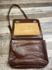 Vera Pelle Genuine Leather Small Cross-Body Bag Brown Italian Messenger Handbag - Picture 1 of 9