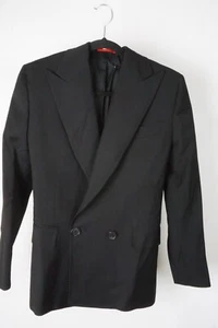 Isaia Solid Black Peak Lapel 100% Wool Womens Blazer Jacket Sz 40 BRAND NEW - Picture 1 of 6