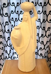 Royal Haeger Modern Deco Pottery Ivory Textured Egyptian Woman Sculpture - Picture 1 of 6