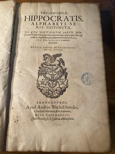 Médecine. 1588. Foes (Anuce) Oeconomia Hippocratis. - Foto 1 di 13