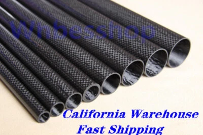 3k Carbon Fiber Tube/Pipe OD 10 12 14 15 16 18 20 22 24 25 27 30 32 35 40x 500MM - Image 1 of 4