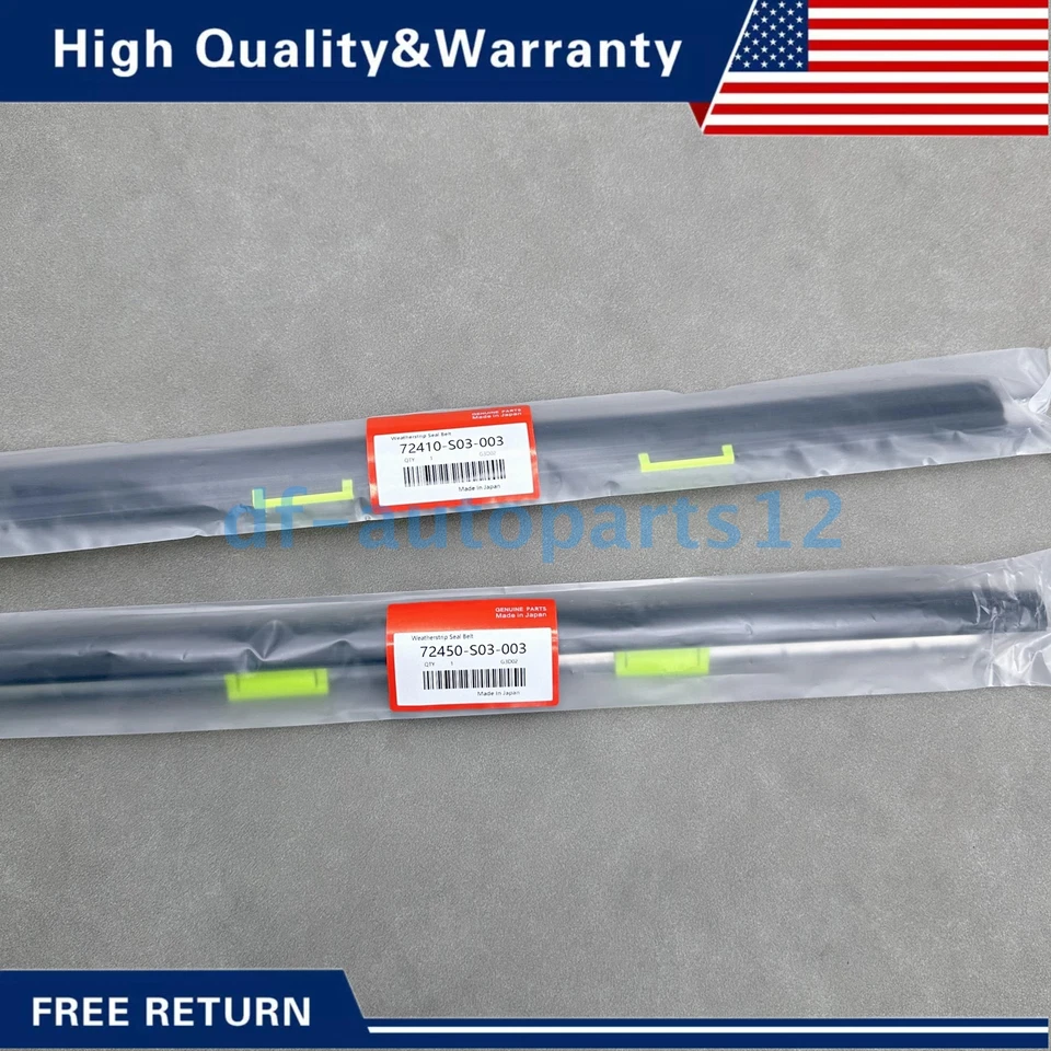 New 2PCS Door Weather Strip Window Belt Seal Molding Trim For 96-00 Honda Civic - Imagem 1 de 4