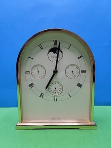 Vintage Seiko Quartz Day, Date, Month & Moon Cycle Dedk Clock - QQZ274G - Nice. - Picture 1 of 14