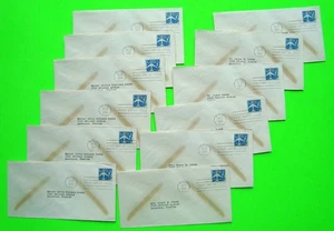 1958 Lot von 12 U.S. AIR MAIL 7-CENT ERSTTAGSBRIEFE Haken Familie Lakeland FL - Bild 1 von 8
