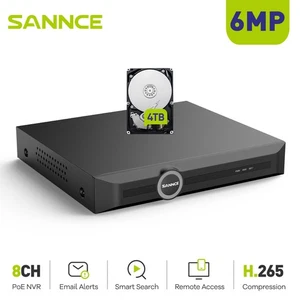 SANNCE 6MP 8CH 8MP POE NVR  Home Video Recorder for  Security Camera System CCTV - Picture 1 of 15