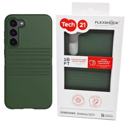 Tech21 Case for Samsung Galaxy S23+ Green Drop Protection Cover Evo Tactile - Image 1 of 4