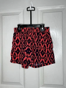 Faded Glory Neon Shorts Girls Size Medium 7-8 Elastic Waist Woven Ikat - Picture 1 of 4