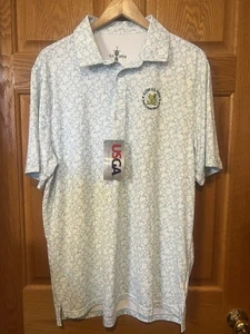 AD68 US Open Golf Poloshirt USGA blau geblümt 122nd The Country Club Herren Large - Bild 1 von 6