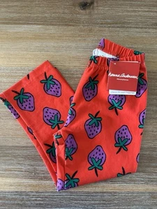 New Hanna Andersson Girls Strawberry Crop Leggings Red Pink Size 130 8 - Picture 1 of 6