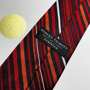 Robert Talbott Best Of Class Pariser Seidenkrawatte rot, schwarz & orange gestreift 59 x 3,75 Zoll - Bild 1 von 12