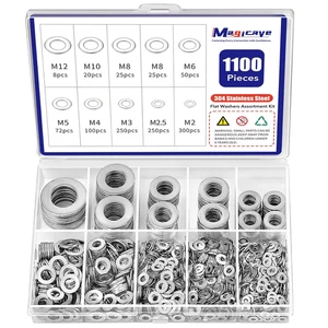 1100 Teile 304 Edelstahl Flachscheiben Set M2-M12 für Schrauben Schrauben DIY - Bild 1 von 12