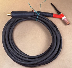 NICE WELDCRAFT  WP17 TIG TORCH + 12' Cable Hose w/  Lenco Miller Plug Connector - Picture 1 of 16