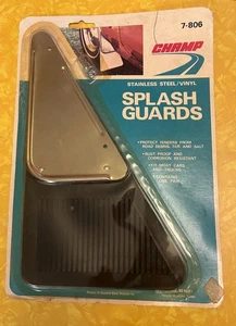 Vintage Champ Brand Stainless Steel & Rubber Splash Guards Car Auto - Foto 1 di 3