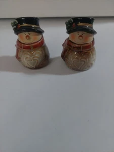 Keramik Snowpeople Salz & Pfefferstreuer - Bild 1 von 4