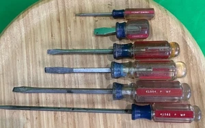 Craftsman Menge 6 gerade flache Spitze Schraubendreher Set Vintage Werkzeuge USA - Bild 1 von 5