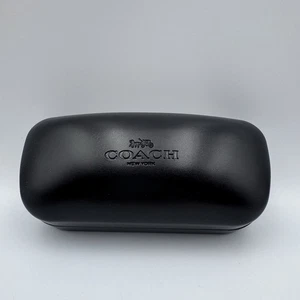 Estuche de microfibra COACH New York negro con caparazón de almeja dura para gafas de sol - Imagen 1 de 4