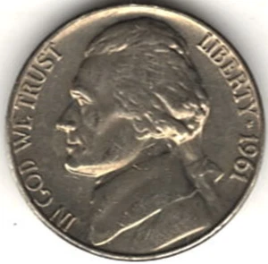 1961 JEFFERSON NICKEL IN BU CONDITION: ~ PLEASE SEE THE SCAN    stk15 - Picture 1 of 4