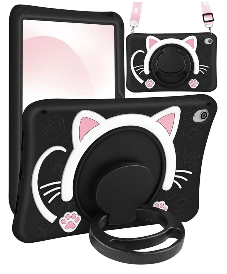 Funda para iPad Air 11 Pulgadas M2 2024 Niñas Linda Negra Gato Cubierta Kawaii M91 Foto 1 de 1