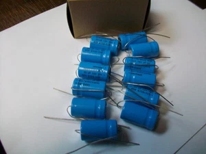 BOX OF 12 SANGAMO 20 Mfd. 150 V. Dc. AXIAL ALUMINUM ELECTTOLYTIC CAPACITORS - Picture 1 of 3