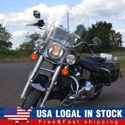 For 1994-2024 Harley Touring Road King Clear Windshield W/ Bracket Detachable Foto 1 de 4