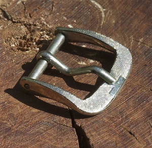 Steel 1950s/60s vintage watch buckle 13mm opening dimpled design with symbol - Picture 1 of 4