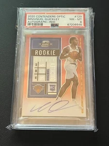 2020 Panini Contenders Optic Immanuel Quickley Red Auto /149 Rookie #129 PSA 8 - Picture 1 of 2