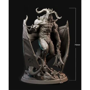1/24 75mm 3D Print Model Kit Warrior Demon Balrog Devil Unpainted - Picture 1 of 2