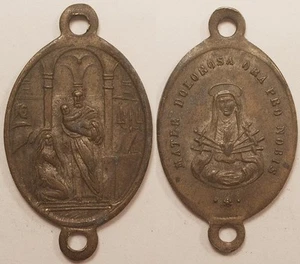 Médaille Religieuse, Mater Dolorosa Ora Pro Nobis, 19° siècle !! - Picture 1 of 1