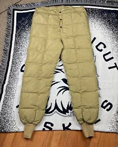 Vintage Cabelas Goose Down Pants MEDIUM Brown Puffer Base Layer Snow Ski Hunting - Picture 1 of 15