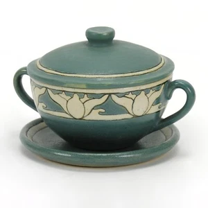SEG Saturday Evening Girls Paul Revere Pottery 1910 lotus covered soup & plate - Picture 1 of 5