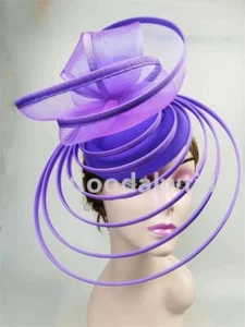 Big Fascinator Hat Royal Ascot Pillbox Caps Mesh Headpiece Women Wedding Party - Picture 1 of 25