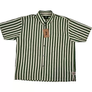 Stüssy Flat Bottom Stripe Shirt Green - Picture 1 of 5