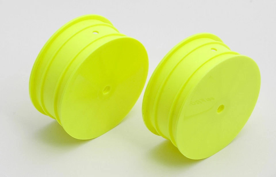 Team Associated RC Car Parts 4WD Front 10 mm Hex Wheels, yellow 9768 - Image 1 of 1