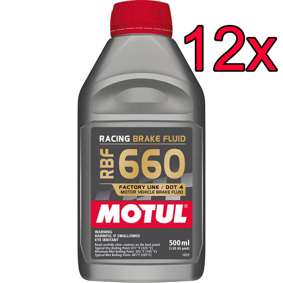 [Caixa de 12] Fluido de freio Motul RBF 660 totalmente sintético 617F Racing DOT4 500mL - Imagem 1 de 1