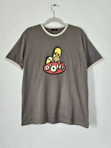 T-shirt girocollo kaki The Simpson vintage reggiseno Homer Simpson "D'oh" taglia large - Foto 1 di 14