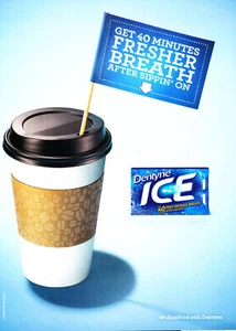 DENTYNE ICE GUM AD #12 MAGAZINE promo AD 2015 GET 40 MINUTES FRESHER BREATH... - Picture 1 of 2