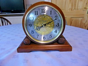 Widdop Walnut Westminster Chime Barrel Mantel Clock W2860 - Picture 1 of 4