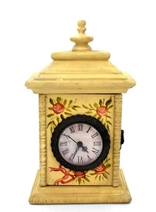 Vintage Style Floral Clock,Wood,Roman Numerals,Bronze Accents,Roses,11.5"x6.4" - Picture 1 of 6