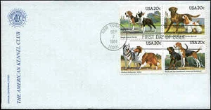 US FDC #2101a American Kennel Club Official Cover New York, NY Dogs Block of 4 - Picture 1 of 1
