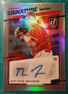 2020 DONRUSS SIGNATURE SERIES MATT THAISS LOS ANGELES ANGELS AUTOGRAPH  - Picture 1 of 3