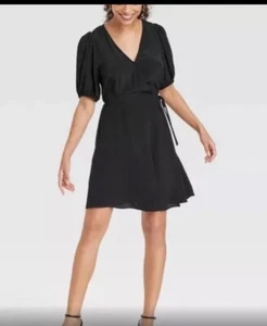 A NEW DAY womens Small black With sleeve MINI  DRESS Black Target New With Tags - Picture 1 of 4