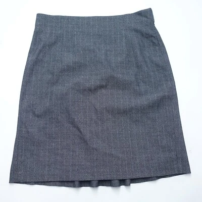 Jones Wear Pencil Skirt Women's 16 Gray Striped Stretch Lined Side Zip Classic - Image 1 of 4