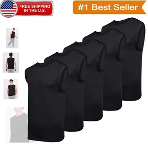Stylish Men's Dry-Fit Muscle Tank Tops – Standard & Big & Tall Options 3/5 Pack - Picture 1 of 9
