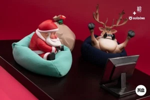 Mano Guodong Lazy Christmas Santa Claus&Reindeer Fashion Figure Gift New Stock - Picture 1 of 12