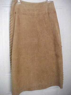 Falda Willi Smith Mujer Talla 8 Beige Cuero Cordones en Caderas y Lados Panelados  Foto 1 de 4