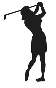 WOMAN GOLFER VINYL DECAL STICKER GIRL WOMEN FEMALE SPORTS LAPTOP CHOOOSE COLOR - Picture 1 of 2