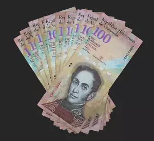 10 Stck. x Venezuela 100 Bolivar Banknoten / 2007-2017 Ausgabe / UMLAUF - Bild 1 von 2