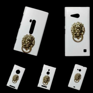 For Nokia Metal Bronze Lion Head Finger Ring Stand Holder Back Hard Case Cover - Picture 1 of 9